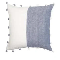 Chambray Blue Tassels Down Alternative So Soft Linen Pillow - Anaya -Home Decor Shop GUEST 662ad033 ad75 4e31 bfba 17e320adbf54