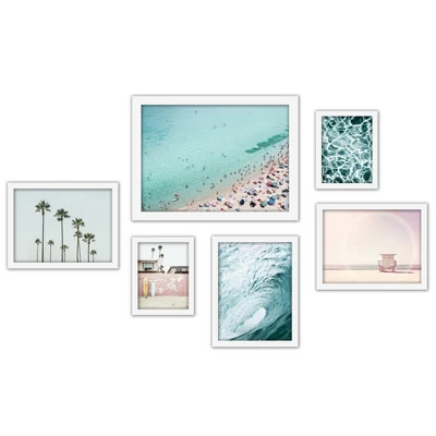 (Set Of 6) Framed Prints Gallery Wall Art Set Simple Beach Photography By Sisi And Seb - Americanflat 3 (Set Of 6) Framed Prints Gallery Wall Art Set Simple Beach Photography By Sisi And Seb - Americanflat