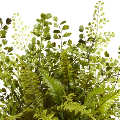 13" X 17" Artificial Fern Plant With Twig And Moss Basket- Nearly Natural 4 13" X 17" Artificial Fern Plant With Twig And Moss Basket- Nearly Natural - Image 2