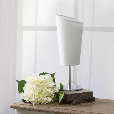 Mini Table Lamp With Angled Fabric Shade White - Simple Designs 4 Mini Table Lamp With Angled Fabric Shade White - Simple Designs - Image 2
