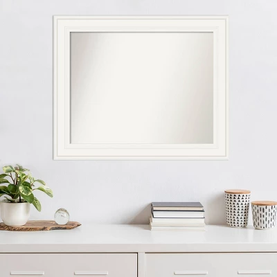 34" X 28" Non-Beveled Ridge White Wall Mirror - Amanti Art 9 34" X 28" Non-Beveled Ridge White Wall Mirror - Amanti Art - Image 7