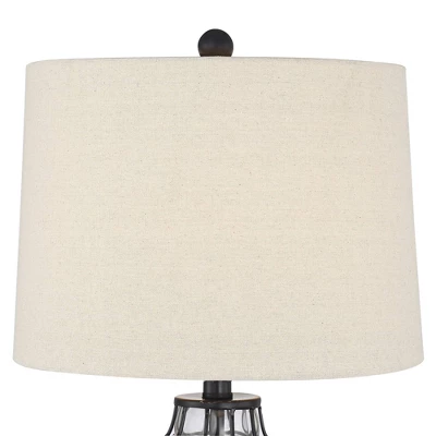 360 Lighting Hudson Rustic Accent Table Lamps 23" High Set Of 2 Bronze Clear Glass USB Charging Port Drum Shade For Bedroom Living Room Bedside Desk 4 360 Lighting Hudson Rustic Accent Table Lamps 23" High Set Of 2 Bronze Clear Glass USB Charging Port Drum Shade For Bedroom Living Room Bedside Desk - Image 2