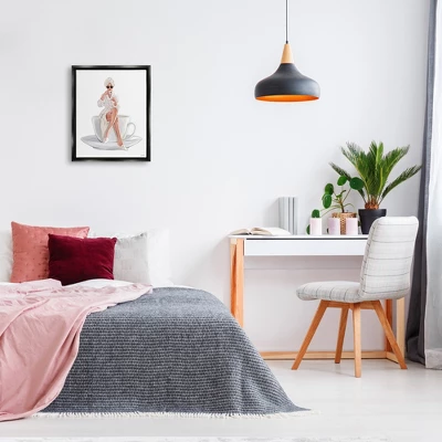 Stupell Industries Chic Woman Robe Coffee Cup Designer Logo Sunglasses 3 Stupell Industries Chic Woman Robe Coffee Cup Designer Logo Sunglasses