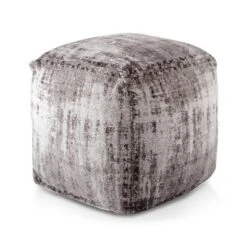 Hazel Square Pouf Gray - Steve Silver Co.