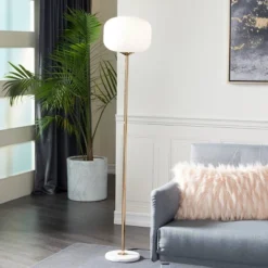 Modern Metal Floor Lamp White - CosmoLiving By Cosmopolitan
