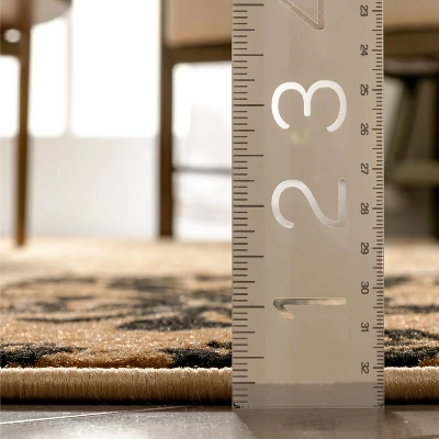 Well Woven Plain Border Damask Warms Brush Effect Soft Area Rug 7 Well Woven Plain Border Damask Warms Brush Effect Soft Area Rug - Image 5