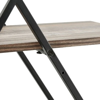 3-Tier Antigua Crossed Double Diamond Wall Shelf Unit Black/Rustic - Danya B. 7 3-Tier Antigua Crossed Double Diamond Wall Shelf Unit Black/Rustic - Danya B. - Image 5