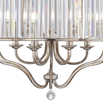 Vienna Full Spectrum Stella Antique Soft Silver Chandelier 22" Wide French Crystal Glass 6-Light Fixture For Dining Room House Foyer Kitchen Island 4 Vienna Full Spectrum Stella Antique Soft Silver Chandelier 22" Wide French Crystal Glass 6-Light Fixture For Dining Room House Foyer Kitchen Island - Image 2