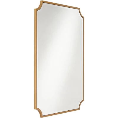 Noble Park Jacinda Rectangular Vanity Decorative Wall Mirror Modern Beveled Rounded Cut Edge Gold Frame 30" Wide For Bathroom Bedroom Living Room Home 8 Noble Park Jacinda Rectangular Vanity Decorative Wall Mirror Modern Beveled Rounded Cut Edge Gold Frame 30" Wide For Bathroom Bedroom Living Room Home - Image 6