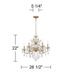 Vienna Full Spectrum DeMallo Gold Chandelier 26" Wide French Scroll Arm Clear Crystal 6-Light Fixture For Dining Room House Foyer Kitchen Island Home -Home Decor Shop GUEST 6e3b93ca 75cf 4985 b7eb 57b2c49d69ff