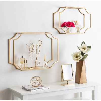 2pc Ciel Modern Glam Metal Wall Shelf Set - Kate & Laurel All Things Decor 6 2pc Ciel Modern Glam Metal Wall Shelf Set - Kate & Laurel All Things Decor - Image 4