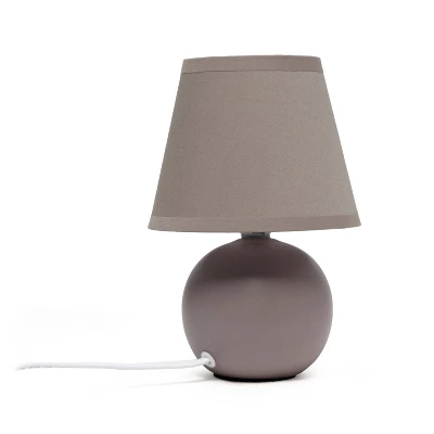 8.66" Petite Ceramic Orb Base Bedside Table Desk Lamp With Matching Tapered Drum Fabric Shade Gray - Creekwood Home 8 8.66" Petite Ceramic Orb Base Bedside Table Desk Lamp With Matching Tapered Drum Fabric Shade Gray - Creekwood Home - Image 6