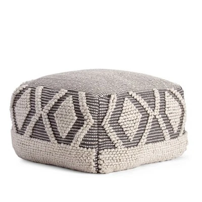Chippewa Pouf Gray/Ivory - Anji Mountain 3 Chippewa Pouf Gray/Ivory - Anji Mountain