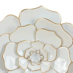 LuxenHome White And Gold Flower Metal Wall Decor -Home Decor Shop GUEST 6f4e67a2 5895 4a99 8c95 b9b271ebf980