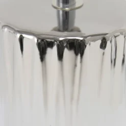 11.61" Tall Ruffled Capsule Bedside Table Desk Lamp With White Drum Fabric Shade Silver - Simple Designs 16 11.61" Tall Ruffled Capsule Bedside Table Desk Lamp With White Drum Fabric Shade Silver - Simple Designs -Home Decor Shop GUEST 7003f4e2 b843 40a0 be85 cffa97354ce5