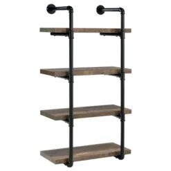 24" Elmcrest 4 Shelf Wall Bookcase With Black Frame - Coaster 25 24" Elmcrest 4 Shelf Wall Bookcase With Black Frame - Coaster -Home Decor Shop GUEST 70457b08 437f 4438 9eac 6ae0423fe570