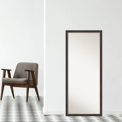 27" X 63" Non-Beveled Ashton Black Wood Full Length Floor Leaner Mirror - Amanti Art 10 27" X 63" Non-Beveled Ashton Black Wood Full Length Floor Leaner Mirror - Amanti Art - Image 8