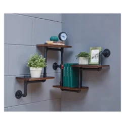 44.5" X 27.6" Tiered Horizontal Industrial Pipe Wall Shelf Brown/Black - Danya B. 14 44.5" X 27.6" Tiered Horizontal Industrial Pipe Wall Shelf Brown/Black - Danya B. -Home Decor Shop GUEST 715df697 a26b 45b2 9a9d 72dfc28f93e7