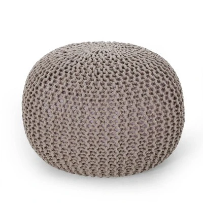 Nahunta Modern Knitted Cotton Round Pouf - Christopher Knight Home 11 Nahunta Modern Knitted Cotton Round Pouf - Christopher Knight Home - Image 9