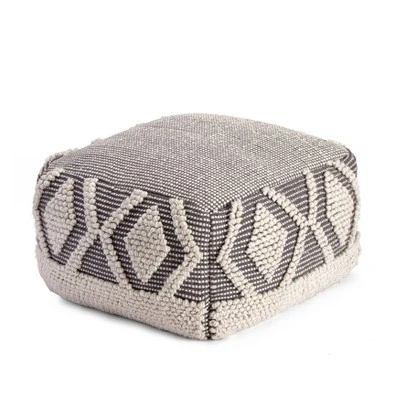 Chippewa Pouf Gray/Ivory - Anji Mountain 4 Chippewa Pouf Gray/Ivory - Anji Mountain - Image 2