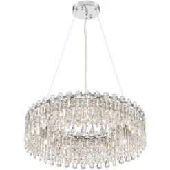 Possini Euro Design Alyssa Chrome Drum Chandelier 23 1/2" Wide Modern Crystal 12-Light LED Fixture For Dining Room Kitchen Island Entryway Bedroom 15 Possini Euro Design Alyssa Chrome Drum Chandelier 23 1/2" Wide Modern Crystal 12-Light LED Fixture For Dining Room Kitchen Island Entryway Bedroom -Home Decor Shop GUEST 72d0a421 5e99 4e52 9e71 3dc4bc80e7ac