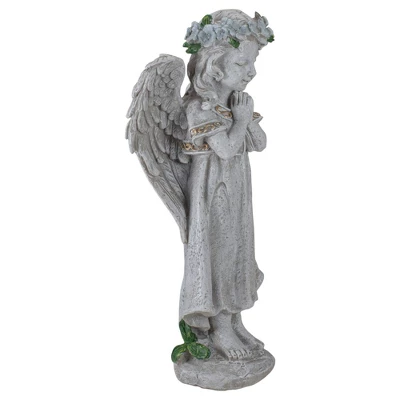 Northlight 10" Angel Standing In Prayer Outdoor Garden Statue 6 Northlight 10" Angel Standing In Prayer Outdoor Garden Statue - Image 4