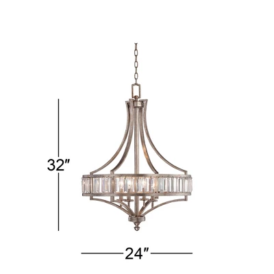 Vienna Full Spectrum Soft Silver Chandelier 24" Wide Crystal Glass 4-Light Fixture For Dining Room House Kitchen Bedroom 7 Vienna Full Spectrum Soft Silver Chandelier 24" Wide Crystal Glass 4-Light Fixture For Dining Room House Kitchen Bedroom - Image 5
