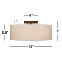 Regency Hill Sylvan Modern Ceiling Light Flush Mount Fixture 18" Wide Bronze 4-Light Oatmeal Fabric Drum Shade For Bedroom Kitchen Living Room Hallway 14 Regency Hill Sylvan Modern Ceiling Light Flush Mount Fixture 18" Wide Bronze 4-Light Oatmeal Fabric Drum Shade For Bedroom Kitchen Living Room Hallway -Home Decor Shop GUEST 73fbb8b2 2717 4513 ab38 4c9a78b35b2c