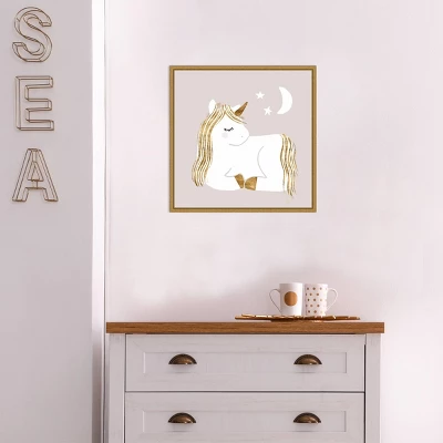 16" X 16" Sleepy Unicorn II By Victoria Barnes Framed Canvas Wall Art - Amanti Art 5 16" X 16" Sleepy Unicorn II By Victoria Barnes Framed Canvas Wall Art - Amanti Art - Image 3