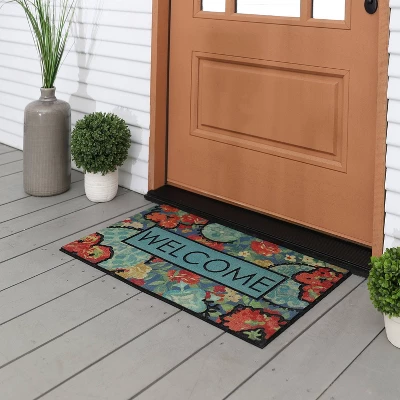 1'6"x2'6" 'Welcome' Ethereal Floral Doorscapes Mat - Mohawk 4 1'6"x2'6" 'Welcome' Ethereal Floral Doorscapes Mat - Mohawk - Image 2