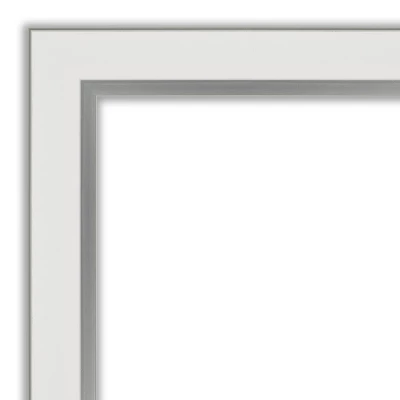 31" X 25" Non-Beveled Eva White Silver Narrow Wall Mirror - Amanti Art 4 31" X 25" Non-Beveled Eva White Silver Narrow Wall Mirror - Amanti Art - Image 2