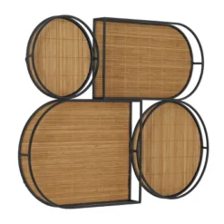 21" X 28" Bamboo Geometric Shapes Wall Decor With Slatted Wood Design Brown - The Novogratz -Home Decor Shop GUEST 76651b0c 286b 42c8 88d1 3e27463cf788