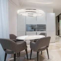 24.7" Crystal/Metal Round Benton Chandelier (Includes Energy Efficient Light Bulb) Silver - JONATHAN Y -Home Decor Shop GUEST 76c24f3d ccfe 46b7 84ad aeec74e11fb1