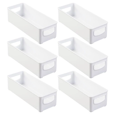 MDesign Small Plastic Office Storage Container Bin With Handles - 6 Pack 9 MDesign Small Plastic Office Storage Container Bin With Handles - 6 Pack - Image 7