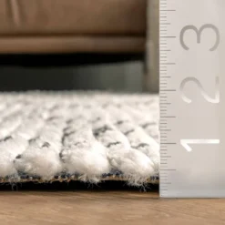 5'3"x7'6" Carlina Modern Geometric Soft Shag Fringe Area Rug Beige - NuLOOM -Home Decor Shop GUEST 773bc5de 56b7 4972 95df 90797bf7bb92