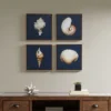 (Set Of 4) 12" Square Ocean Seashells Framed Canvas Decorative Wall Art Set Blue 2 (Set Of 4) 12" Square Ocean Seashells Framed Canvas Decorative Wall Art Set Blue -Home Decor Shop GUEST 7760f4fd 097f 481c 8113 d213b67a7798