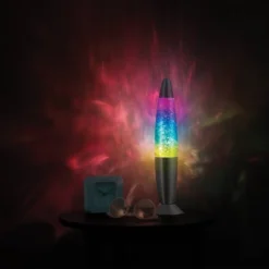 13" Torpedo Shape Glitter Lamp Gray - West & Arrow