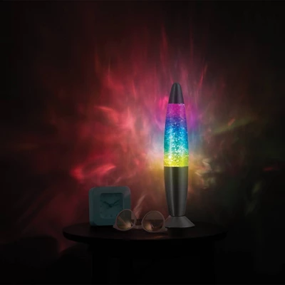 13" Torpedo Shape Glitter Lamp Gray - West & Arrow 3 13" Torpedo Shape Glitter Lamp Gray - West & Arrow