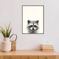 18" X 24" Animal Mug II Raccoon By Victoria Borges Framed Canvas Wall Art Gray - Amanti Art -Home Decor Shop GUEST 78ec7bb0 c8c4 4f37 abb0 660883393cbf