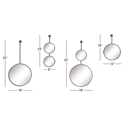 Modern Metal Wall Mirror Set Of 4 Black - Olivia & May 4 Modern Metal Wall Mirror Set Of 4 Black - Olivia & May - Image 2