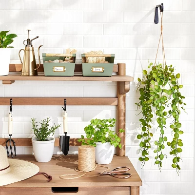 31" Faux Button Fern Hanging Plant - Hearth & Hand™ With Magnolia 3 31" Faux Button Fern Hanging Plant - Hearth & Hand™ With Magnolia