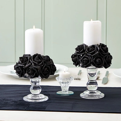 Bright Creations 200 Pack Black Roses Artificial Flowers For Decoration, Small Flower Heads For Arts And Crafts, Stemless Arrangements, 3" 5 Bright Creations 200 Pack Black Roses Artificial Flowers For Decoration, Small Flower Heads For Arts And Crafts, Stemless Arrangements, 3" - Image 3