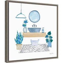 16" X 16" Relax I By Farida Zaman Framed Canvas Wall Art - Amanti Art