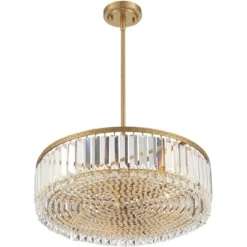 Stiffel Soft Gold Drum Pendant Chandelier 20 1/4" Wide Modern Clear Crystal 5-Light Fixture For Dining Room House Foyer Entryway 14 Stiffel Soft Gold Drum Pendant Chandelier 20 1/4" Wide Modern Clear Crystal 5-Light Fixture For Dining Room House Foyer Entryway -Home Decor Shop GUEST 7b416ab5 cc34 4dc6 bc88 34492a3604bd