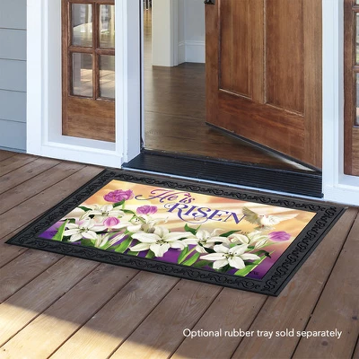 He Is Risen Lilies Easter Doormat Religious Indoor Outdoor 30" X 18" Briarwood Lane 4 He Is Risen Lilies Easter Doormat Religious Indoor Outdoor 30" X 18" Briarwood Lane - Image 2
