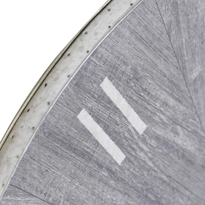 Metal And Wood Spencer Industrial Wall Clock With Chalk Gray - StyleCraft 3 Metal And Wood Spencer Industrial Wall Clock With Chalk Gray - StyleCraft