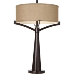 Franklin Iron Works Tremont Modern Mid Century Table Lamps 31 1/2" Tall Set Of 2 Rich Bronze Iron Burlap Fabric Drum Shade For Bedroom Living Room 16 Franklin Iron Works Tremont Modern Mid Century Table Lamps 31 1/2" Tall Set Of 2 Rich Bronze Iron Burlap Fabric Drum Shade For Bedroom Living Room -Home Decor Shop GUEST 7d950198 1e19 48b9 a694 0f1fe1fad500