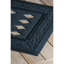 Evergreen Black Scroll Sassafras Floor Mat Indoor Outdoor Rubber Tray 18"x30" Fits Sassafras Inserts 10"x22" Black -Home Decor Shop GUEST 7e1593bc bfa6 4afa aa95 2c17628e0231