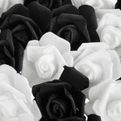 Bright Creations 100 Pack Stemless Foam Flowers, 3 Inch Black And White Roses Artificial For Decorations, Crafts, Wedding Receptions, 50 Of Each Color -Home Decor Shop GUEST 7ece2391 aa41 4425 8ece 78db49288d87