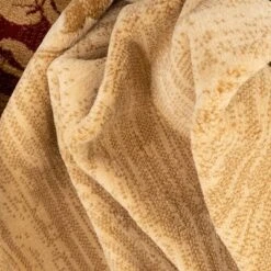 Well Woven Plain Border Damask Warms Brush Effect Soft Area Rug